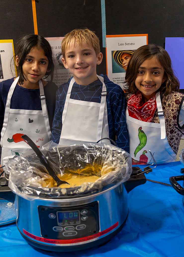 Students with their homemade chili